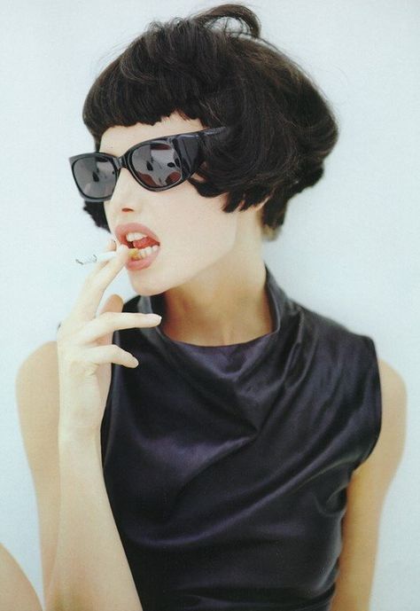 French Bob, A Woman, Sunglasses, White, Black