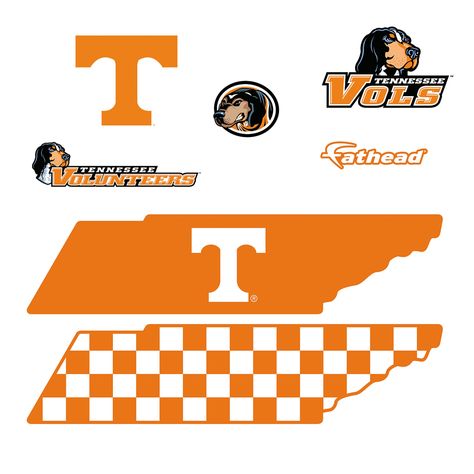 Volunteer Wall, Trading Card Ideas, State Of Tennessee, Artist Trading Card, Go Vols, State Outline, Logo Wall, Removable Wall Decals, Tennessee Volunteers