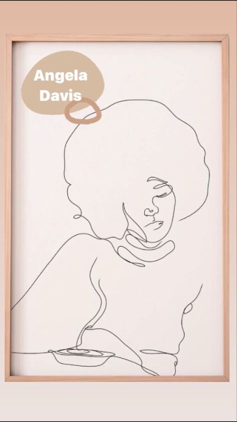 Angela Davis Tattoo, Angela Davis, Drawing Ideas, Female Sketch, Home Decor Decals, Tattoos, Drawings, Quick Saves, Art