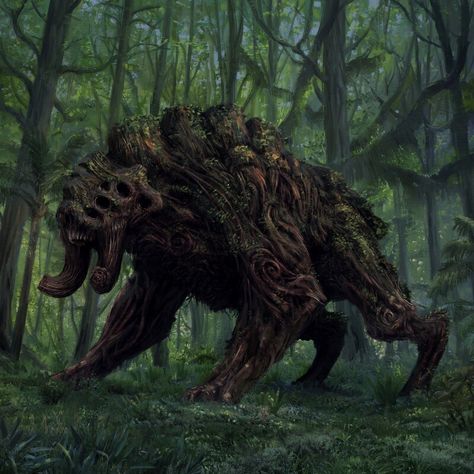 Elemental Creature, Fantasy Jungle, Horror Monsters, Dnd Monsters, Fantasy Forest, Fantasy Setting, Medieval Fantasy, Urban Jungle, Fantasy Artwork