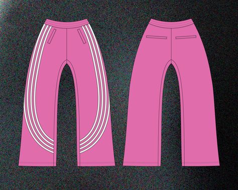 Streetwear Sweatpants Vector Mockup Streetwear Track Pants Mockup Design Fashion Tech Pack Template Technical Drawing Illustrator File - Etsy Tracksuit Template, Sweatpants Ideas, Sweatpants Mockup, Girly Logo Design, Streetwear Mockup, Pants Mockup, Tech Pack Template, Fashion Tech Pack, Graphic Design Clothing