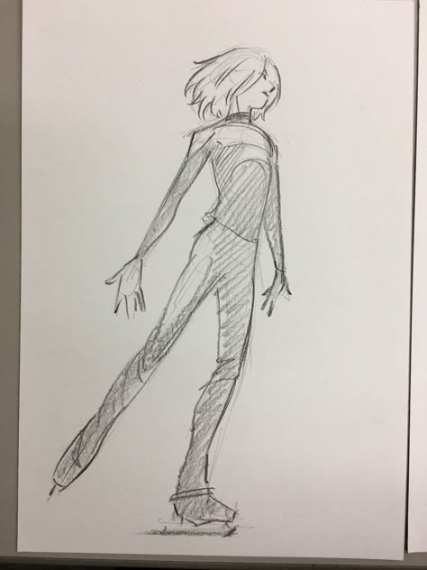 Ice Skating Drawing Reference, Ice Skate Drawing, Yuri Plisetsky, Figure Sketching, Easy Drawings Sketches, Figure Drawing Reference, Anime Drawings Tutorials, Pose References, 영감을 주는 캐릭터