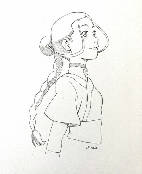 Avatar The Last Airbender Sketch, Katara Sketch, Katara Drawing, Katara Tattoo, Atla Drawings, Lauren Montgomery, Anime Face Drawing, Harley Quinn Artwork, Avatar Picture