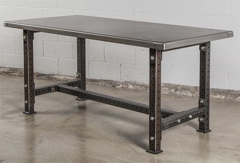 Rogue Supply Workbench Steel Workbench Ideas, Metal Workbench, Metal Work Bench, Metal Work Table, Welding Bench, Steel Workbench, Heavy Duty Work Bench, Industrial Legs, Workbench Designs