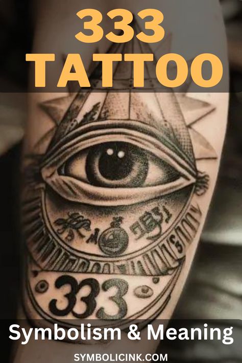 333 Tattoo Meaning & Symbolism Number Tattoos With Meaning, Old Symbols And Meanings, 333 Tattoo Meaning, 333 Meaning Tattoo, I Am Who I Am Tattoo, Tattoos That Represent Change, Tattoos Symbolizing Growth And Change, 333 Tattoo Design, Tattoo With Deep Meaning Symbols