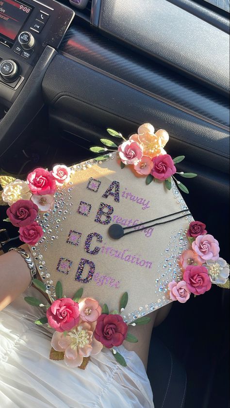 #nursing #nursinggraduation #nursingcapideas #graduationcapideas #aesthetic Nursing Pictures Aesthetic, Lvn Cap Decoration, Decorated Graduation Caps Nursing, Lpn Grad Cap, Cap Decoration Graduation Nurse, Graduation Cap Nursing School, Nursing Cap Ideas, Er Graduation Cap, Graduation Cap Designs College Nursing