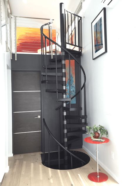 Compact Space-Saving Spiral Staircase Kits | Salter Spiral Stair Small Staircase Ideas, Stairs For Small Spaces, Loft Stairs Ideas, Compact Stairs, Small Space Staircase, Small Stairs, Space Saving Stairs, Spiral Staircase Kits, Space Saving Staircase