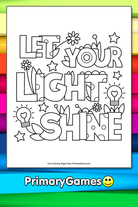 Light Of The World Coloring Page, Let Your Light Shine Coloring Page, This Little Light Of Mine Crafts, Let Your Light Shine Craft, Preschool Portfolio, Bible Themes, Turtle Pictures, Bulletin Ideas, Shine Quotes