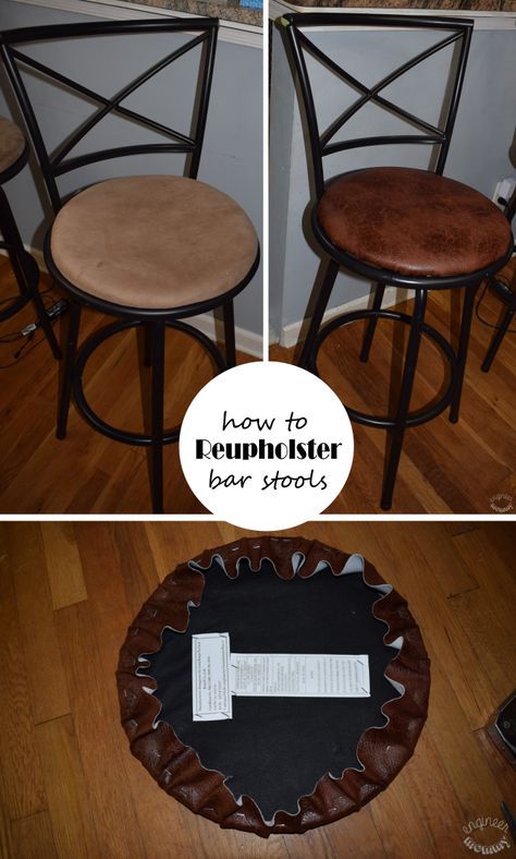 Upgrade your bar stools without spending a fortune! Click the pic for the quick & easy guide!! Reupholster Bar Stool With Back, Diy Bar Stools Makeover, Barstool Diy, Refurbished Bar Stools, Reupholster Bar Stools, Diy Seat Covers, Kitchen Barstools, Bar Stool Makeover, Diy Bar Stools