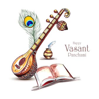 Free Vector | Happy vasant panchami celebration card background Tanpura Drawing, Goddesses Art, Happy Vasant Panchami, Saraswati Painting, Hindu Goddesses, Vasant Panchami, Whatsapp Background, Saraswati Devi