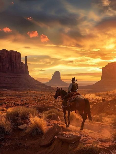 Monument Valley Tattoo, Horse In Desert, Campfires Photography, Mountain Cowboy, Southwest Aesthetic, Cowboy Illustration, Arizona Aesthetic, Monument Valley Arizona, Country Backgrounds