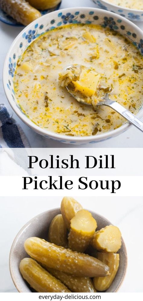 Pickle Pasta Salad, Pickle Pasta, Polish Soup, Dill Pickle Soup, Dill Pickle Pasta Salad, Pickle Soup, Eastern European Recipes, Soup Appetizers, Ukrainian Recipes