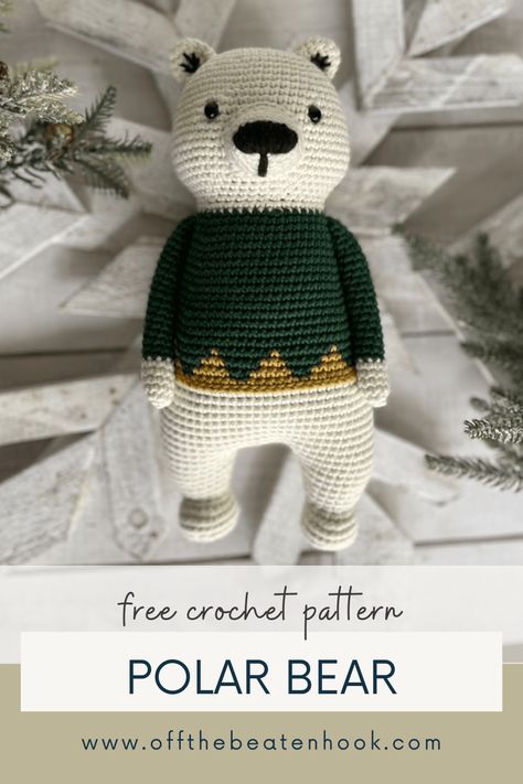 Polar Bear Free Crochet Pattern: Your Cozy Arctic Companion Crochet Polar Bear Hat Pattern Free, Crochet Polar Bear Pattern Free, Crochet Bear Pattern Free, Crochet Cuddler, Polar Bear Crochet Pattern, Polar Bear Amigurumi, Polar Bear Crochet, Crochet Polar Bear, Market Crochet