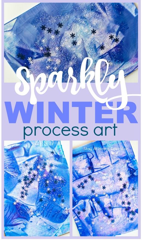 This beautiful winter art for toddlers is frame worthy | winter process art for toddlers | winter activities for preschoolers | winter lesson plans | gift card art | credit card art Eyfs Winter, Winter Process Art, Process Art For Toddlers, Art Project For Toddlers, Art Center Preschool, Process Art Preschool, Art For Toddlers, Toddler Projects, Real Genius