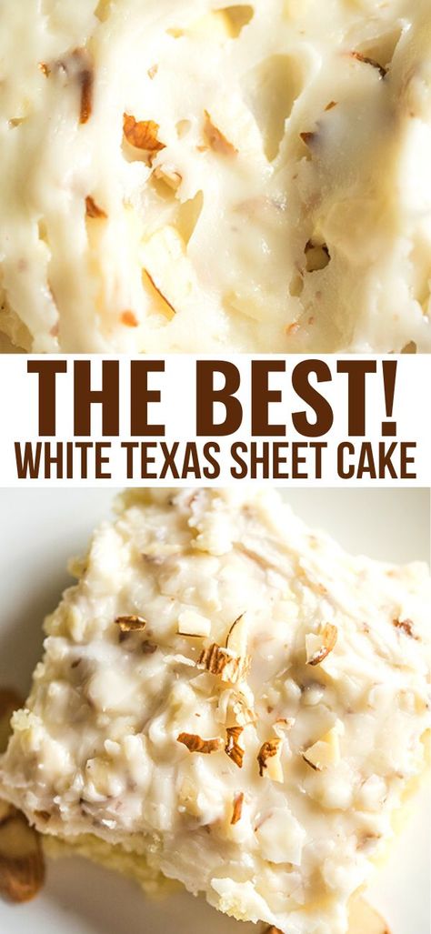 White Sheet Cakes, White Texas Sheet Cake, Texas Sheet Cake Recipe, Texas Sheet, Texas Sheet Cake, Holiday Kids, Moist Cake, Sheet Cake Recipes, Sheet Cakes