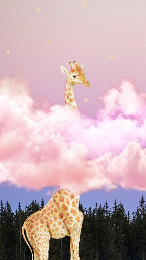 Giraffe Background Wallpapers, Cute Purple Wallpaper Iphone, Giraffes Wallpaper, Giraffe Wallpaper Iphone, Pink Sky Background, Wallpaper Giraffe, Giraffe Wallpaper, Animal Collage, Summer Ball