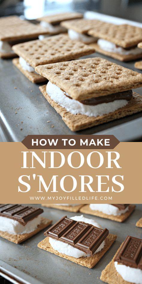 Do you want s'mores anytime of the year? Here is an easy way to make s'more any time you want and they come out perfectly everytime! #smores #ilovesmores #easytreat Smores Dessert Recipes, Smores Snacks, Baked Smores, Kids Food Crafts, Smore Recipes, Easy Meals For Kids, Quick Easy Snacks, Easy Treats, Eat Dessert First