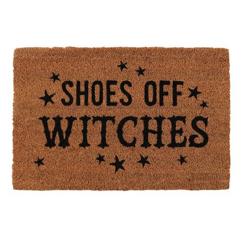 Shoes Off Witches Natural Doormat #vegan Halloween Mat, Witch Design, Halloween Porch, Triple Moon, Witch House, Coir Doormat, Candle Spells, Shoe Print, Moon Child