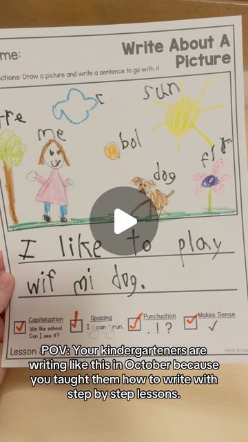 Ashley | Kindergarten Teacher on Instagram: "Kindergarteners need to be taught exactly how to do each step in learning how to write. They need to be taught how to draw, how to label, how to sound out words, and how to write sentences.

But most writing programs don’t do this! They try to have kindergarteners writing a narrative piece with sentences in September. But if you work with little kids, you know…that isn’t developmentally appropriate!

So, I created a year-long writing program that teaches kids how to write with scaffolded step by step lessons! It currently includes 4 out of the 7 units, so if you buy it now at its lowest price, you’ll get the next 3 units for free when they are added! And they will be added over the next month!

Comment ‘WRITE’ if you want me to send you the link Kindergarten Drawing, Sounding Out Words, Writing Programs, Punctuation, Kindergarten Teachers, Kids Writing, Make Sense, I Want You, Teaching Kids