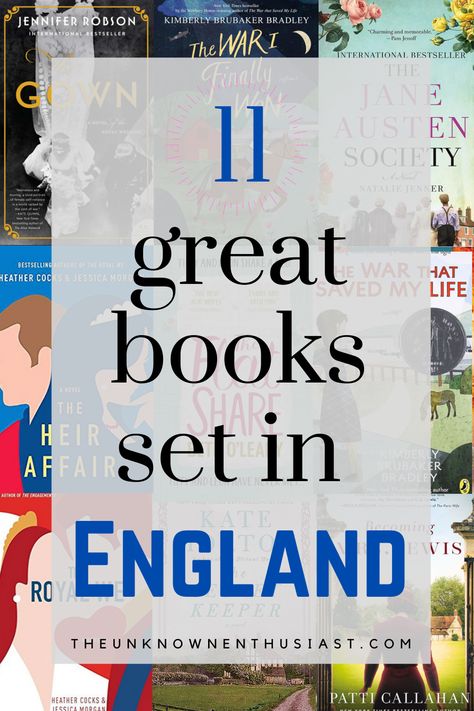 Do you love to travel through the books you read? These books set in England will transport you to Britian without ever leaving your living room sofa. This reading list has the best English novels, including fiction, historical fiction, mysteries, and lots of fun reads. Head to theunknownenthusiast.com to get the full list of best British books to read. Classic Books To Read List Novels, British Novels Reading Lists, English Authors, British Historical Fiction Books, Classics Everyone Should Read, British Mystery Novels, British Books, English Novels, Historical Fiction Novels