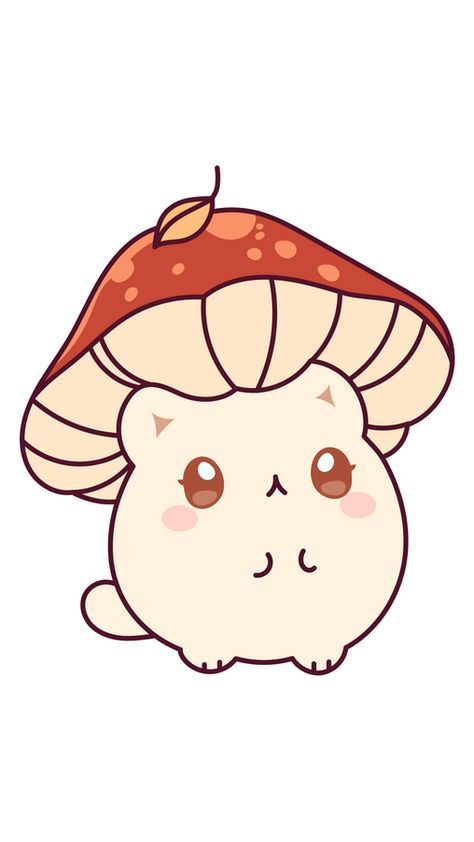 Cute Things To Draw Kawaii, How To Draw Cartoon Mushrooms, Mushroom Chibi Art, Cute Cartoon Template, Mushroom Animals Drawing, Kawaii Cartoon Drawings, Hongitos Aesthetic, Cute Mushrooms Drawing, Mushroom Cute Drawing