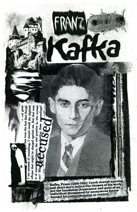 Franz Kafka Poster, Franz Kafka Aesthetic Wallpaper, Franz Kafka Wallpaper, Franz Kafka Art, Franz Kafka Aesthetic, Kafka Aesthetic, Black And White Collage, Literature Posters, White Collage