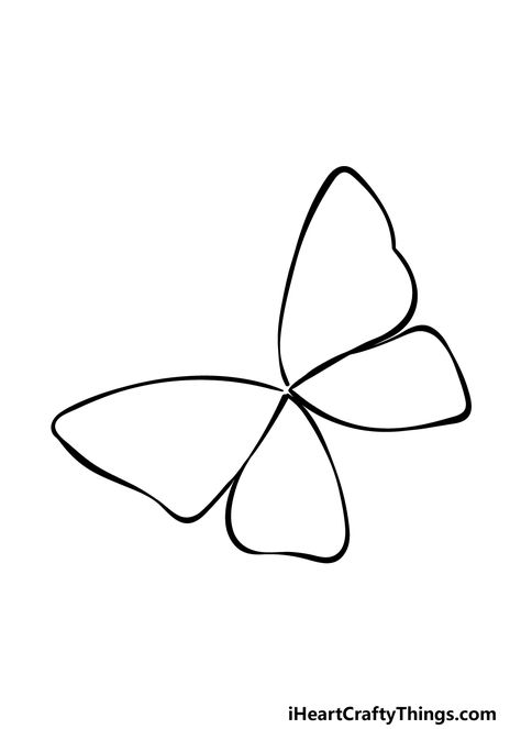 Idea To Draw Easy, Simple Drawing Of Butterfly, Butterflies Easy Drawing, How To Make Butterfly Drawing, How To Draw Simple Butterfly, Easy Butterfly Outline, Butterfly Drawing Easy Outline, How To Draw A Butterfly Easy Simple, How Do You Draw A Butterfly