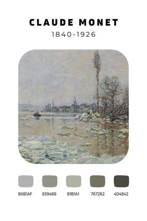 Breakup of Ice 
Claude Monet
Date: 1880
#colorpalette #colorinspiration #colorschemes #art  #brandcolorpalette Color Schemes Art, Color Mood, Color Pallete, Brand Color Palette, Palette Color, Claude Monet, Brand Colors, Color Schemes, Color Palette