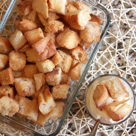 Sweet Cinnamon Sugar Croutons Cinnamon Sugar Bread, Bread Dough Recipe, Sweet Muffin, Savory Pastry, Sweet Treats Recipes, Easy Cinnamon, Scrumptious Desserts, Sweet Breads, Breakfast Items