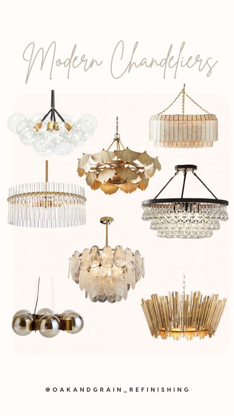 At least for me, chandeliers can feel a little too shabby chic for my taste, but oh my goodness! There are some stunning modern chandeliers out there perfect for a more modern or transitional style. Gold Chandelier Over Bathtub, Transitional Crystal Chandelier, Modern Glam Light Fixtures, Glam Lighting Fixtures, Amazon Chandeliers, Chandelier Over Bed, Powder Room Chandelier, Chandelier In Bathroom, Bedroom Chandelier Ideas