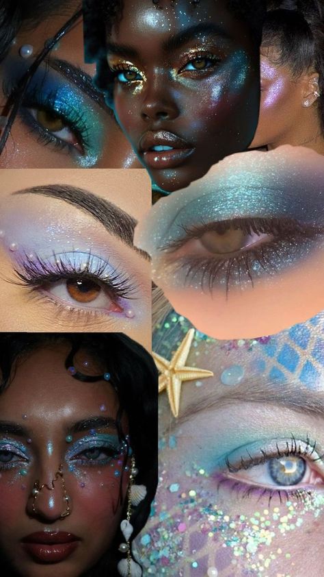 Siren Makeup Mermaid, Mermaid Costume Makeup, Siren Makeup, Mermaid Siren, Siren Mermaid, Mermaid Makeup, Mermaid Costume, Costume Makeup, Aesthetic Makeup