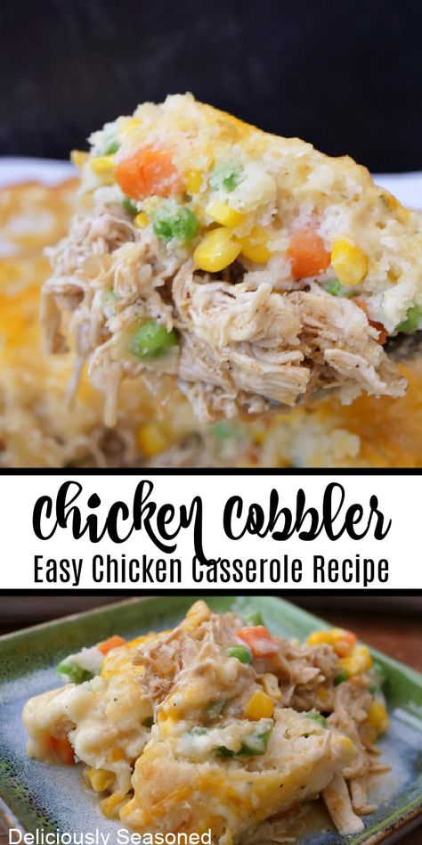 Chicken Cobbler Casserole, Chicken Mixed Vegetables, Chicken Cobbler Recipe, Stovetop Recipes, Chicken Cobbler, Easy Chicken Casserole Recipes, Cobbler Easy, Chicken Casserole Easy, Enchilada Casserole Recipes