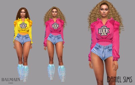 Daniel Sims 4 Beyonce, Beyonce Coachella, Coachella 2018, Sims 4 Anime, Beyonce Outfits, Queen Outfit, Sims 4 Teen, Sims 4 Dresses, Coachella Outfit