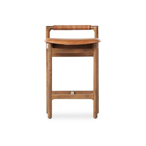 Caton Leather Bar & Counter Stool Minimalist Frame, Leather Counter Stools, Leather Stool, Leather Bar, Rustic Lodge, Counter Height Stools, Room Planner, Bar Counter, Four Hands