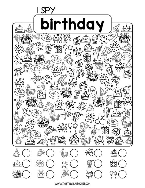 This fun I Spy birthday worksheet is a fun indoor birthday party activity for kids over 5. This free printable indoor birthday party game is a fun activity kids really enjoy doing at a birthday party. Head on over to our website to download your free Birthday I spy worksheet today! Birthday Activity Sheet, Birthday Learning Activities, Birthday Therapy Activities, Birthday Activity Ideas For Kids, Birthday Worksheets For Kids, I Spy Printables For Kids Free, I Spy Birthday, Birthday Worksheet, I Spy Worksheets