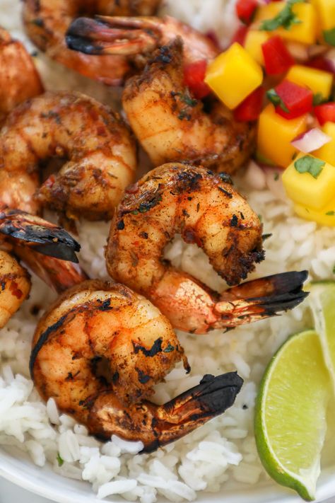 Sautéed Shrimp With Mango Salsa, Grilled Shrimp With Mango Salsa, Shrimp With Mango Salsa, Shrimp With Mango, Kalefornia Kravings, Pan Fried Shrimp, Stomach Rumbling, Shrimp Wraps, Firecracker Shrimp