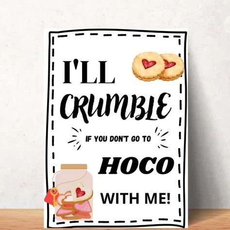 PlanwithMery - Etsy Morocco Hoco Proposal Poster, Poster School Design, Prom Invites, Crumble Cookie, Homecoming Posters, Poster School, Fall Ball, High School Dance, Homecoming Dance