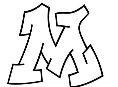 Graffiti Letter M, M Coloring Pages, Graffiti M, Bubble Letters Alphabet, Abc Crafts, Coloring Art, Text Graphics, Text Generator, Online Fonts