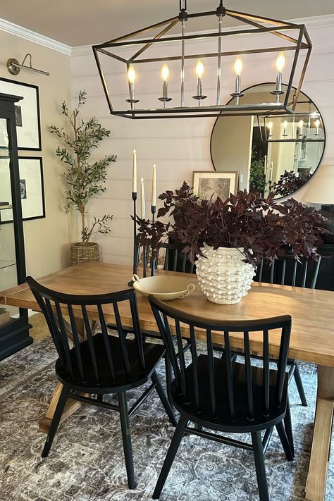 Dining And Kitchen Combo, Tan Dining Room, French Academia, Dining Room Farmhouse, Painted Kitchen Tables, Dining Room Updates, Modern Farmhouse Dining Room, Modern Farmhouse Dining, Dining Room Remodel