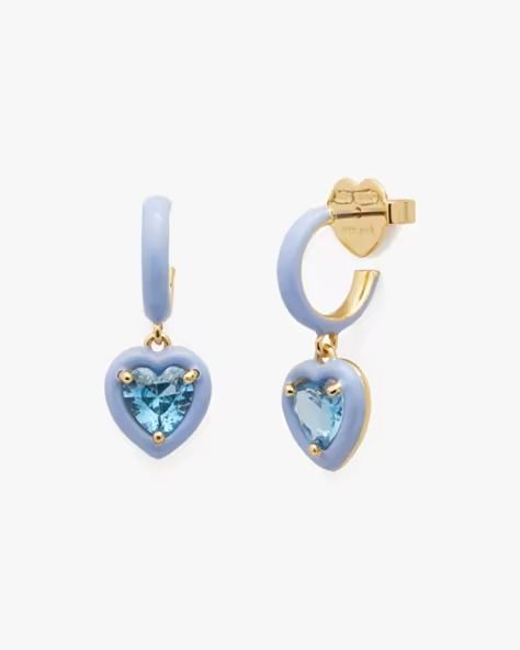 New | Kate Spade New York Sparkle Earrings, Heart Drop Earrings, Hearts Desire, Girly Jewelry, Accessories Jewelry Earrings, Unique Styles, Polished Brass, Kate Spade New York, Leather Handbags