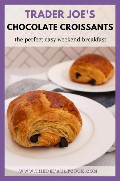 Trader Joe's Chocolate Croissants Instructions Easy Weekend Breakfast, Cheese Croissant, Chocolate Croissant, Egg Wash, Trader Joe’s, Trader Joes, Freshly Baked, Tray Bakes, Cream Cheese