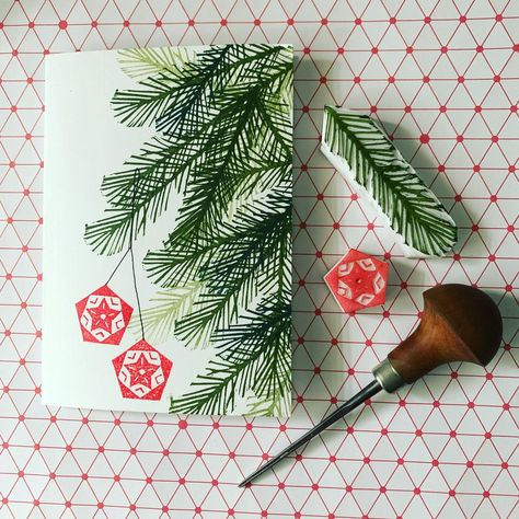 Rustic Christmas Cards, Christmas Blocks, Print Christmas Card, Linoleum Print, Linocut Printmaking, Stamp Carving, Christmas Card Art, Holiday Stamping, Lino Cut