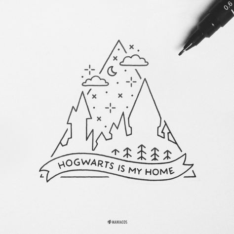 Harry Potter Drawing Ideas, Harry Potter Drawings Easy, Harry Potter Drawing, Hogwarts Is My Home, Harry Potter Sketch, Harry Potter Journal, Harry Potter Art Drawings, Harry Potter Painting, Buku Harry Potter