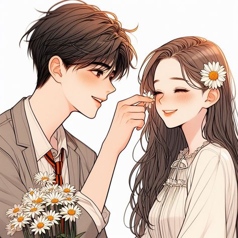 Cute Couple Pics Anime, 가족 일러스트, Manga Drawing Tutorials, Romantic Anime Couples, Digital Portrait Art, Cute Couple Drawings, Cute Couple Wallpaper, Cute Couple Cartoon, Cute Couple Art