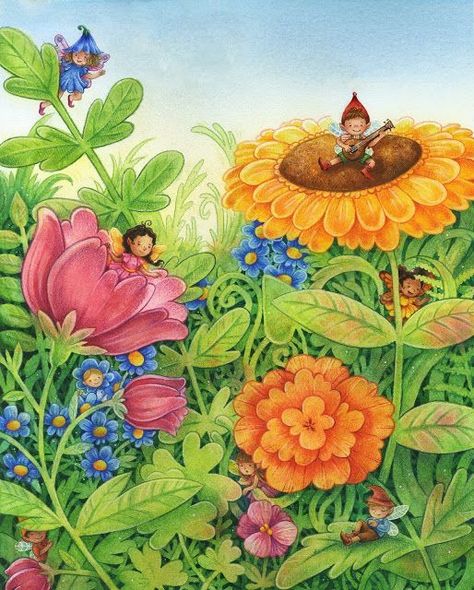 Spy Illustration, Fairy Garden Wallpaper, Fairy Boy, Tiny Fairy, Elementary School Library, Garden Mural, Fairy Paintings, Garden Illustration, Garden Wallpaper