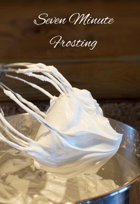 Seven Minutes Frosting, 7 Minute Frosting Recipe Easy, Seven Minute Frosting Recipe, Merengue Frosting, Swiss Merengue, Best Frosting Recipe, Seven Minute Frosting, 7 Minute Frosting, Cooked Frosting