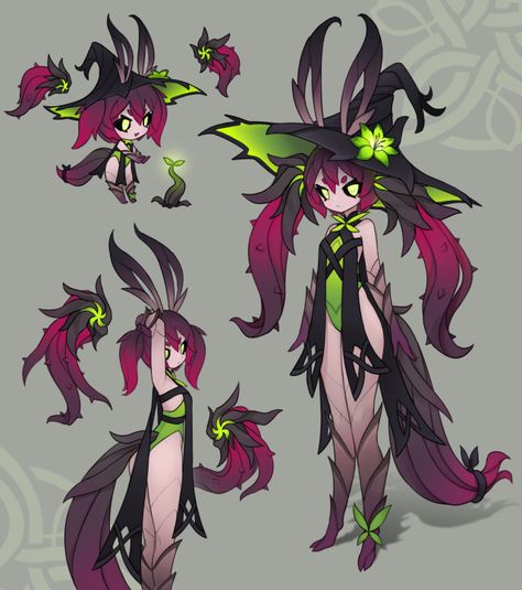 Artist: Squeaky_art https://www.tumblr.com/squeakyart Plant Witch, Nature Witch, Monster Characters, Fantasy Creatures Art, Fantasy Concept Art, 판타지 아트, Creature Concept, 영감을 주는 캐릭터, Female Character Design