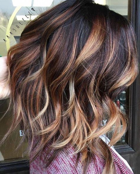 Ombre Streaks #ombrehaircolor #brownhair Helen Marie, Short Brunette, Ash Balayage, Rambut Brunette, Brunette Hairstyles, Ombre Hair Blonde, Fall Hair Color For Brunettes, Vlasové Trendy, Trendy Hair Color