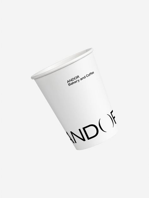 Andor Bakery & Coffee on Behance To Go Coffee Cup Design, Coffee Cup Branding, Cafe Cup Design, Coffee Paper Cup Design, Coffee Brand Identity, Coffee Cups Design, Coffee Branding Design, Coffee Logo Design, Coffee Cup Designs