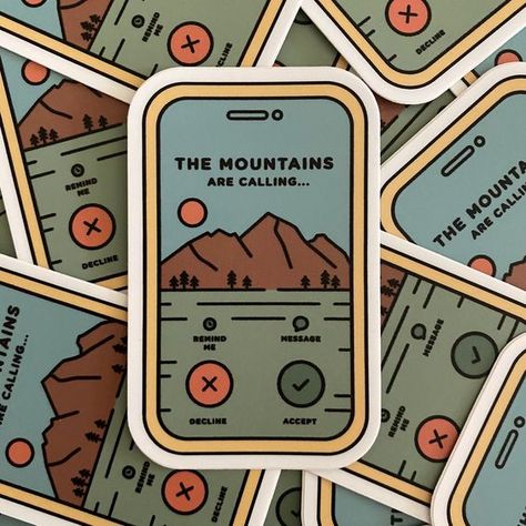 The Mountains Are Calling Sticker, Water Bottle Sticker for Hydroflask, Hiking Sticker, Hiking Gift, Outdoorsy Gift, Mountain Sticker Sticker #sticker Stickers #stickers freesticker #freesticker freestickers #freestickers free download sticker #freedownloadsticker 11.210 Western Stickers, Adventure Stickers, Outdoorsy Gifts, Nalgene Bottle, Sticker Inspo, Mountains Hiking, Camping Aesthetic, Stickers Design, Mountains Are Calling